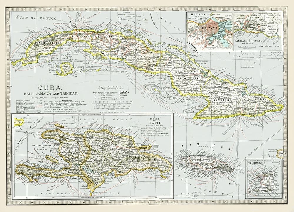 Cuba Haiti Jamaica Trinidad - Century 1897 art print by Century for $57.95 CAD