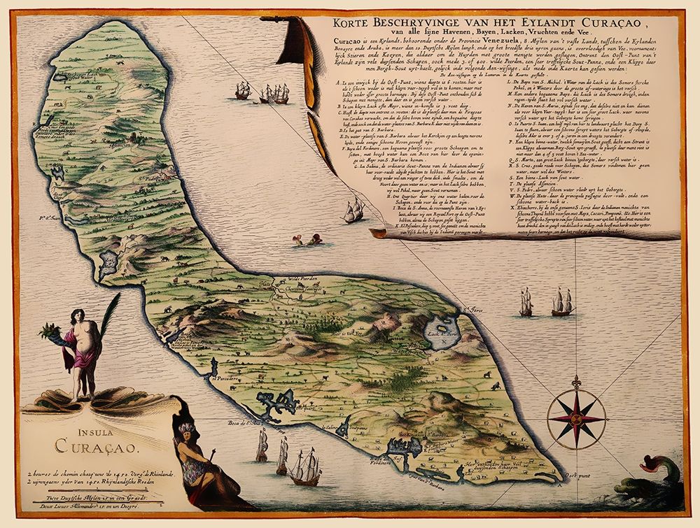 Caribbean Curacao - 1690 art print by Unknown for $57.95 CAD