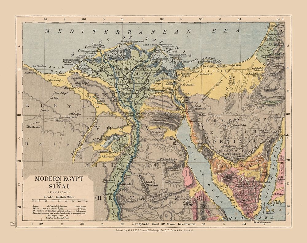 Sinai Middle East Egypt - Edinburgh 1878 art print by Edinburgh for $57.95 CAD