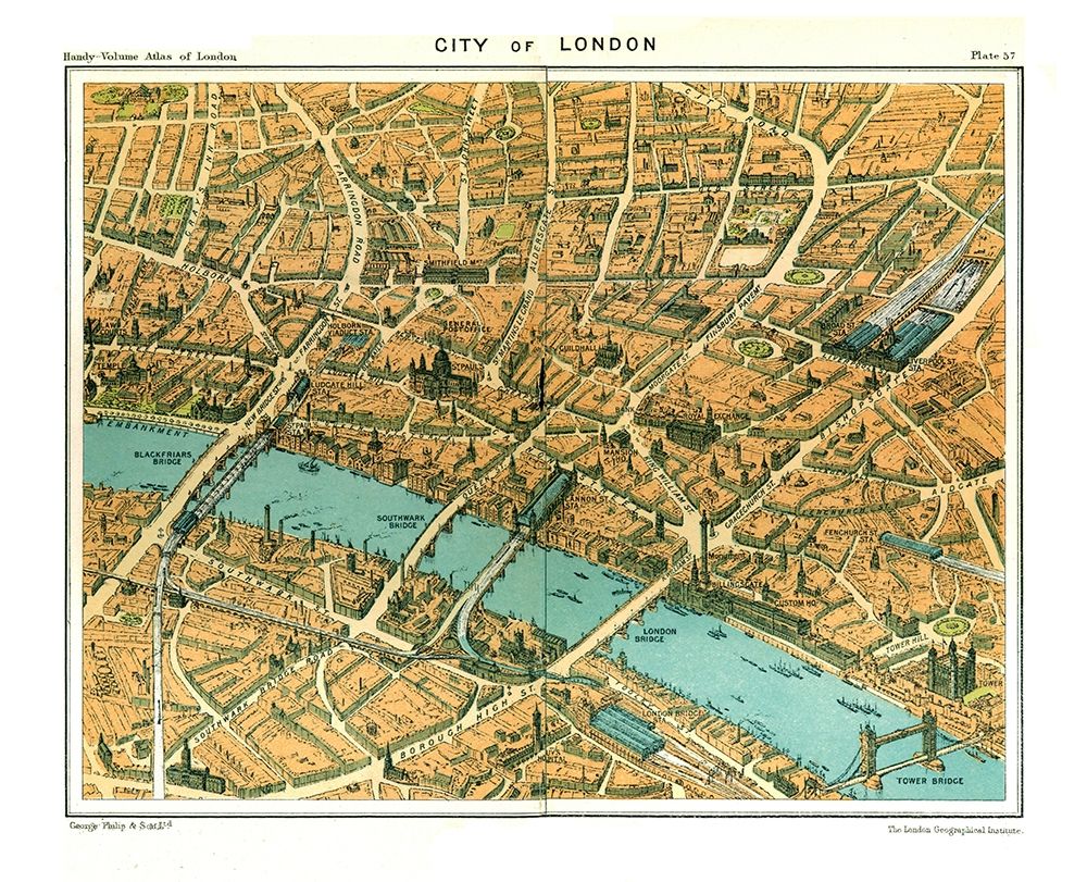 City of London England - Philip 1904 art print by Philip for $57.95 CAD