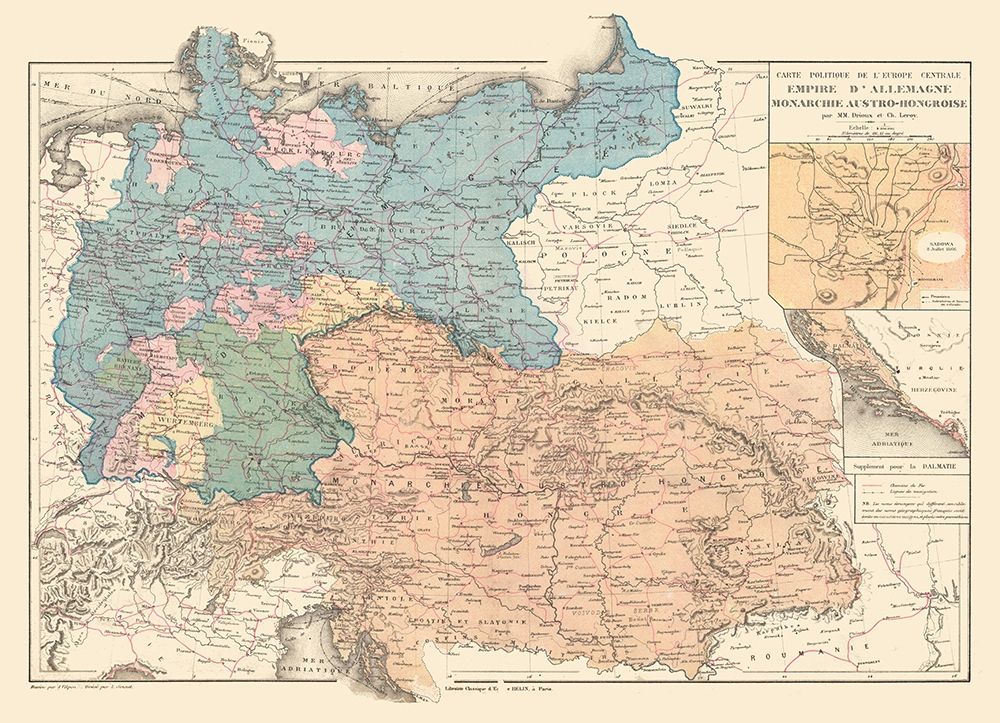 Europe German Empire Austria Hungary - Drioux 1882 art print by Drioux for $57.95 CAD