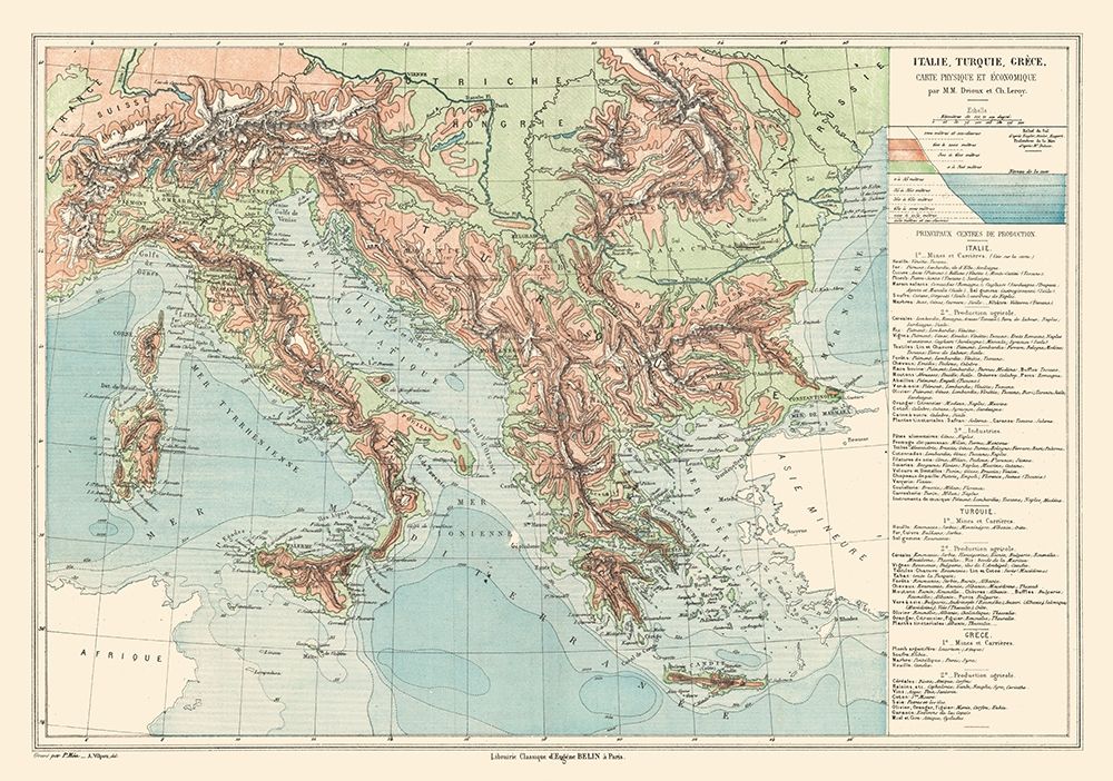 Europe Italy Turkey Greece - Drioux 1882 art print by Drioux for $57.95 CAD