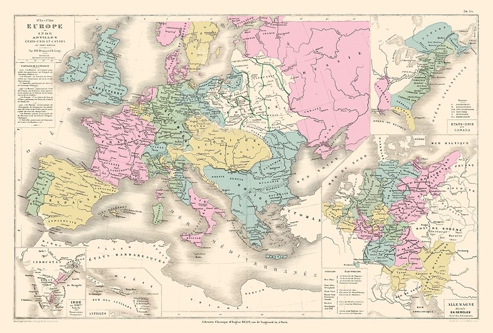 Europe 1715 to 1789 - Drioux 1882 art print by Drioux for $57.95 CAD