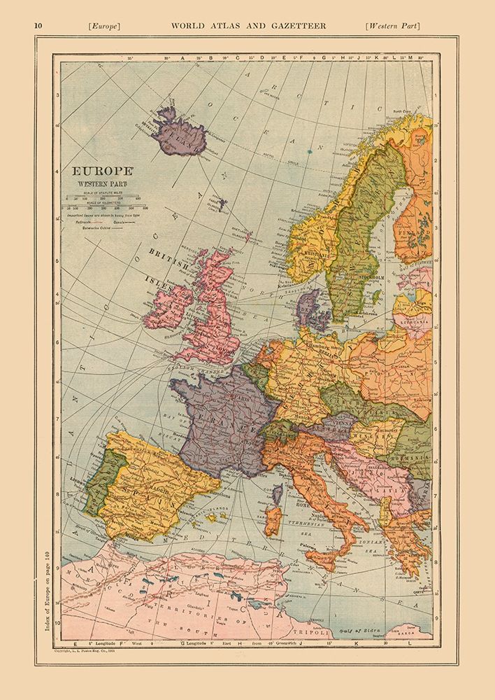 Western Europe - Reynold 1921 art print by Reynold for $57.95 CAD