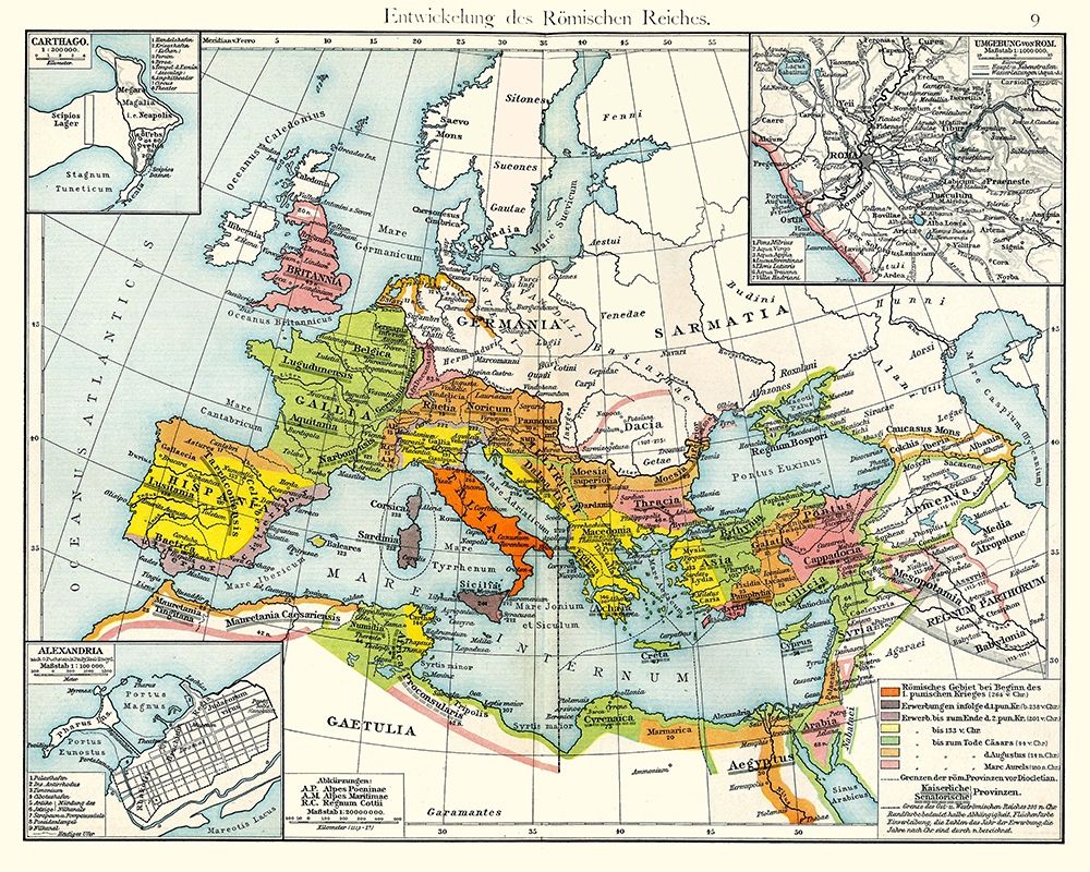 Europe Expansion Roman Rule - Putzgers 1897 art print by Putzgers for $57.95 CAD