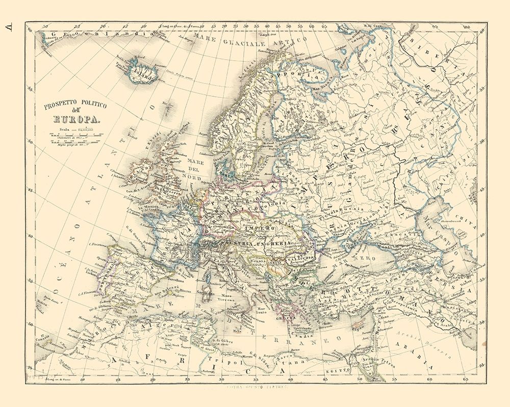 Europe Political Boundaries - Santini 1794  art print by Santini for $57.95 CAD
