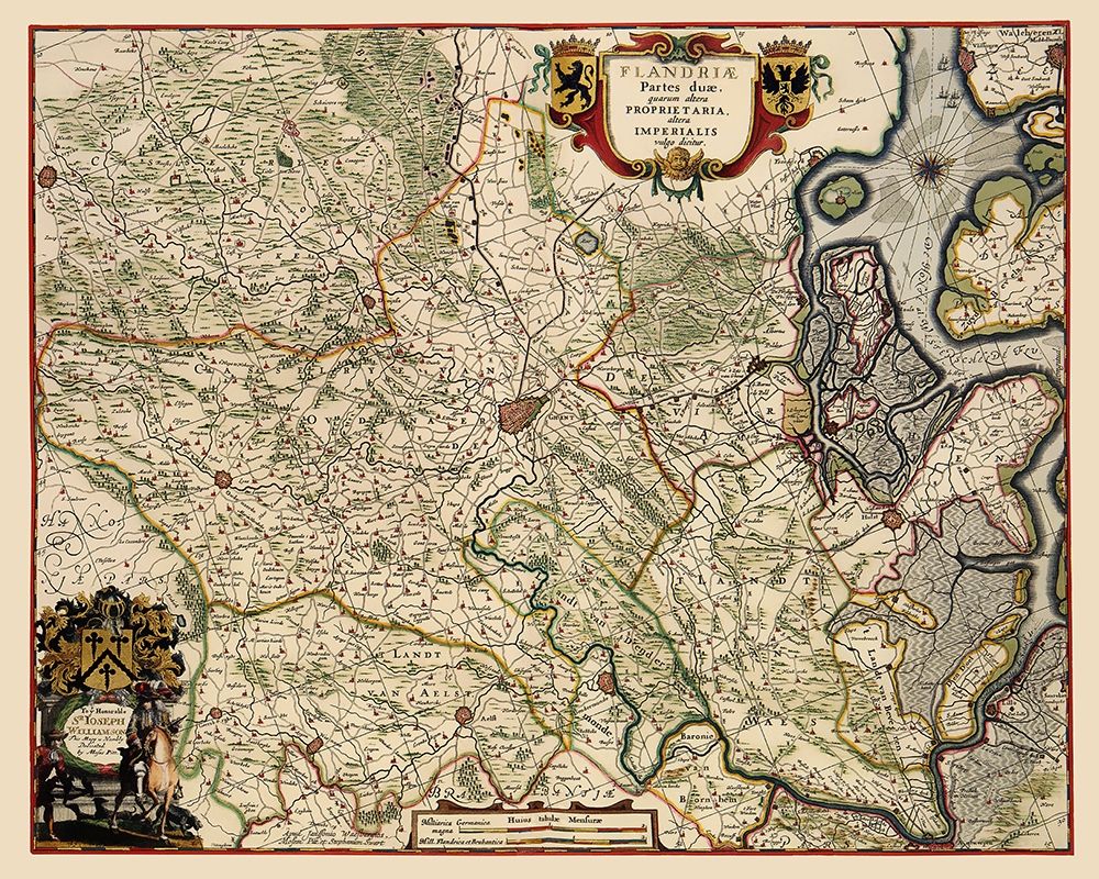 Benelux Flanders Belgium - Janssonius 1682 art print by Janssonius for $57.95 CAD