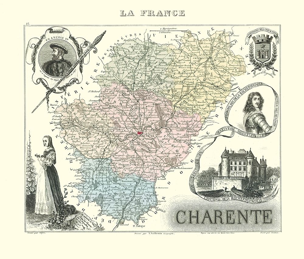 Charente Region France - Migeon 1869 art print by Migeon for $57.95 CAD