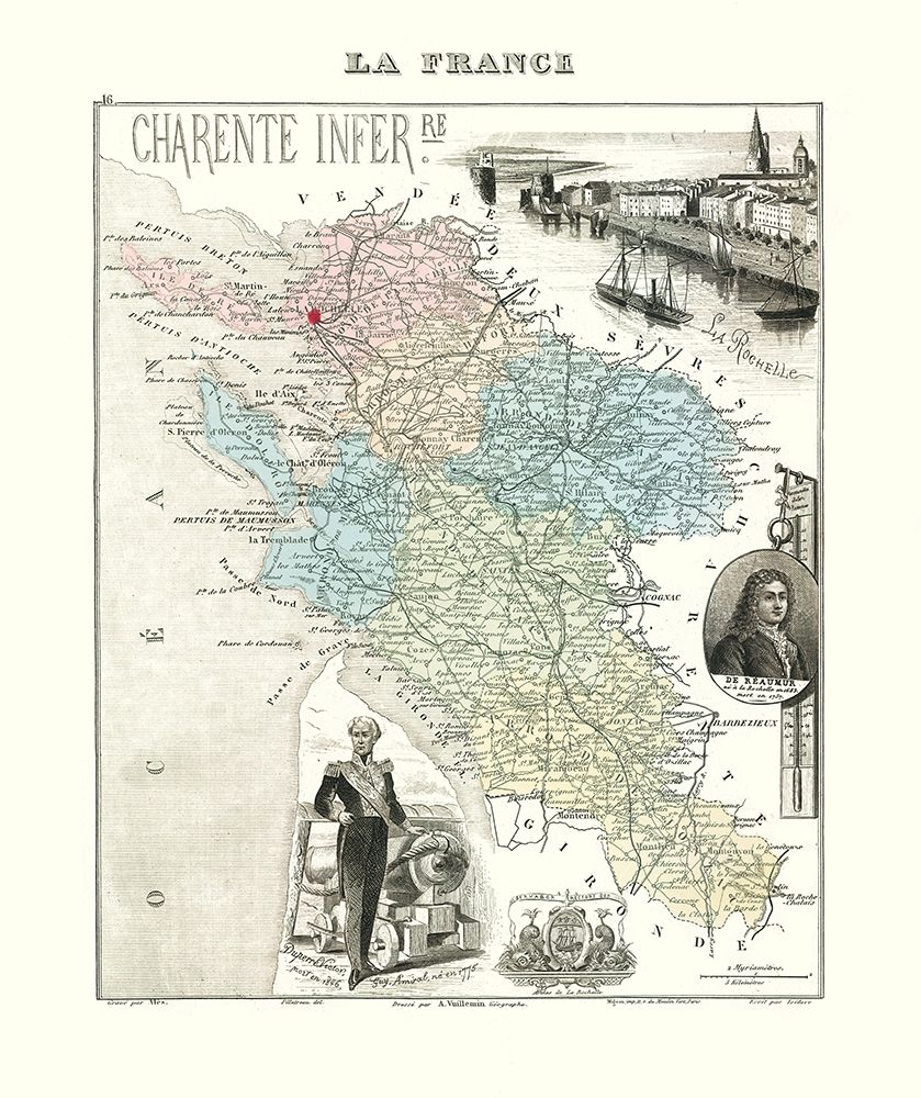 Charente Inferieure France - Migeon 1869 art print by Migeon for $57.95 CAD