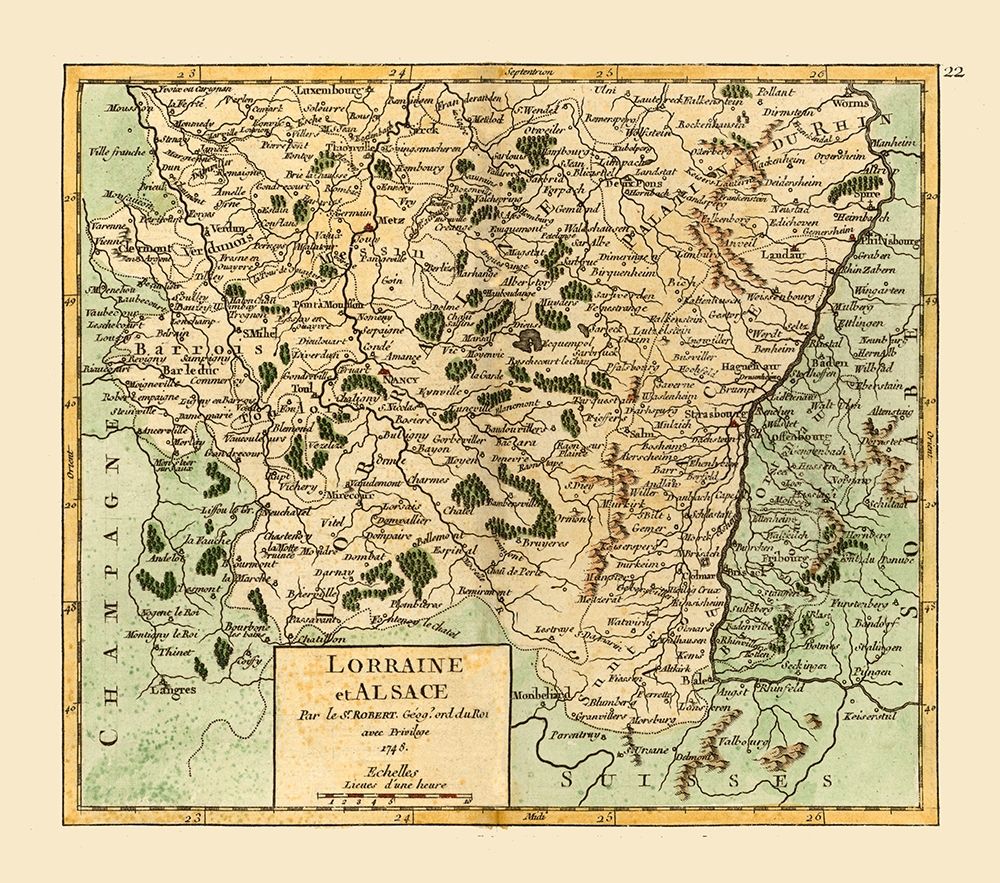 Alsace Lorraine France - Robert 1748  art print by Robert for $57.95 CAD