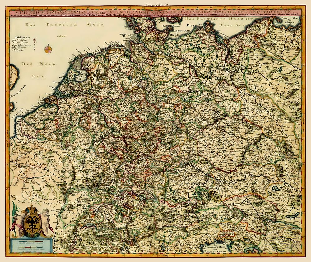 German Roman Empire Germany - Visscher 1681 art print by Visscher for $57.95 CAD