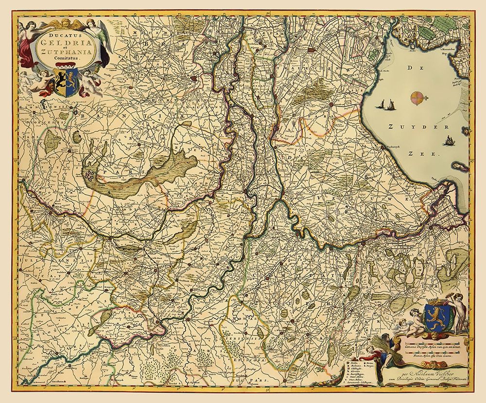 Gelderland Zutphen Netherlands - Visscher 1682 art print by Visscher for $57.95 CAD