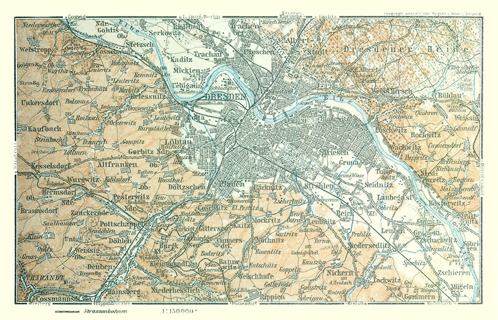 Dresden Region Germany - Baedeker 1914 art print by Baedeker for $57.95 CAD