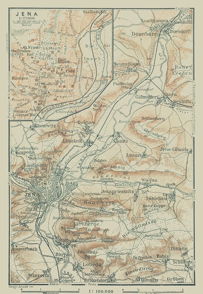 Jena Germany - Baedeker 1914 art print by Baedeker for $57.95 CAD