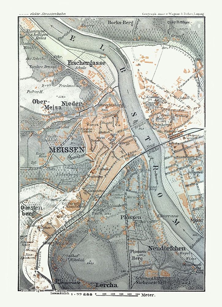 Free State of Saxony Germany - Baedeker 1914 art print by Baedeker for $57.95 CAD