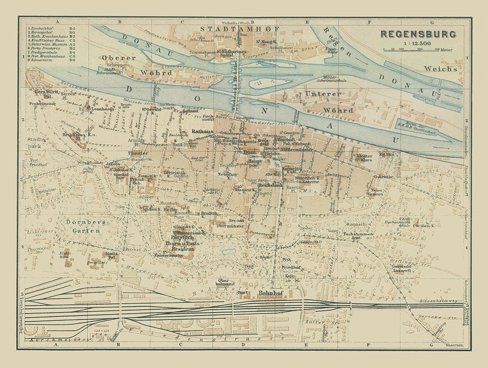 Regensburg Germany - Baedeker 1914 art print by Baedeker for $57.95 CAD