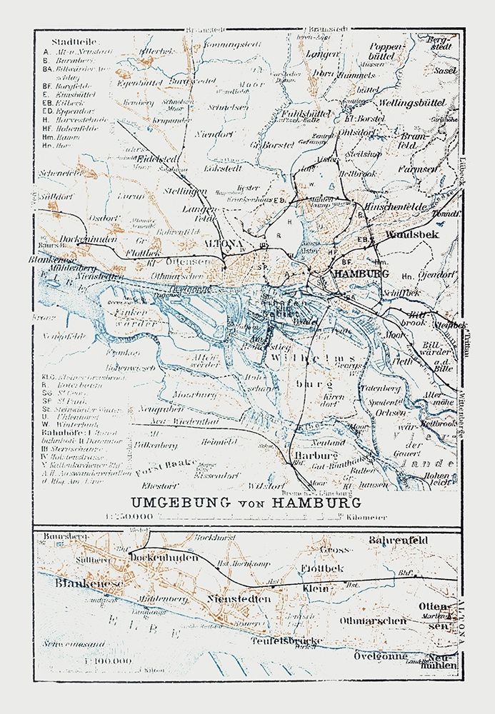 Hamburg Surroundings Germany - Baedeker 1914 art print by Baedeker for $57.95 CAD
