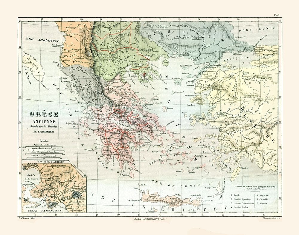 Ancient Greece - Cortambert 1880 art print by Cortambert for $57.95 CAD