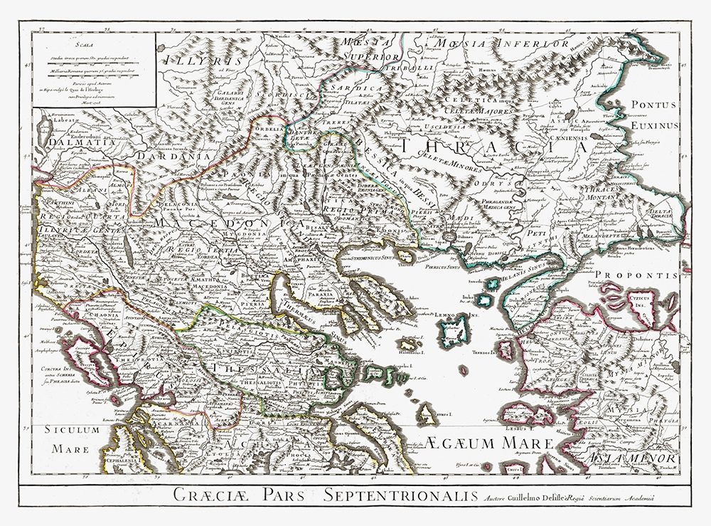North East Greece - De Lisle 1731 art print by De L isle for $57.95 CAD