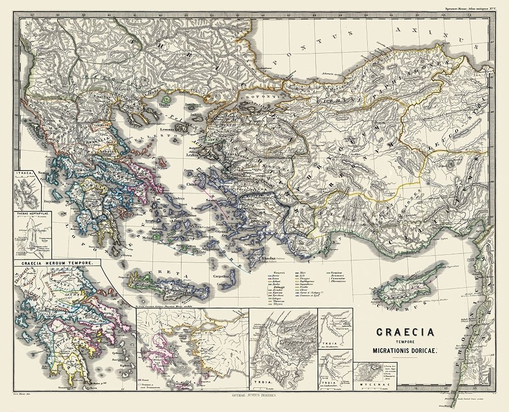 Doric Migration Greece - Spruner 1865 art print by Spruner for $57.95 CAD
