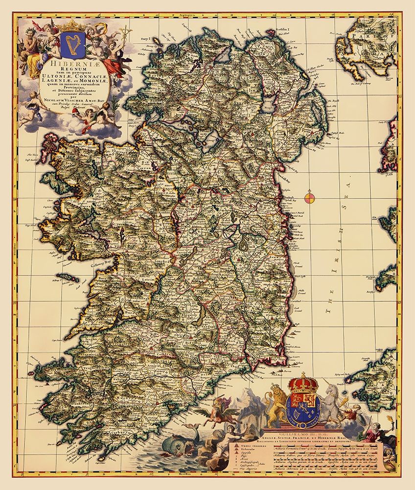 Ireland - Visscher 1689 art print by Visscher for $57.95 CAD
