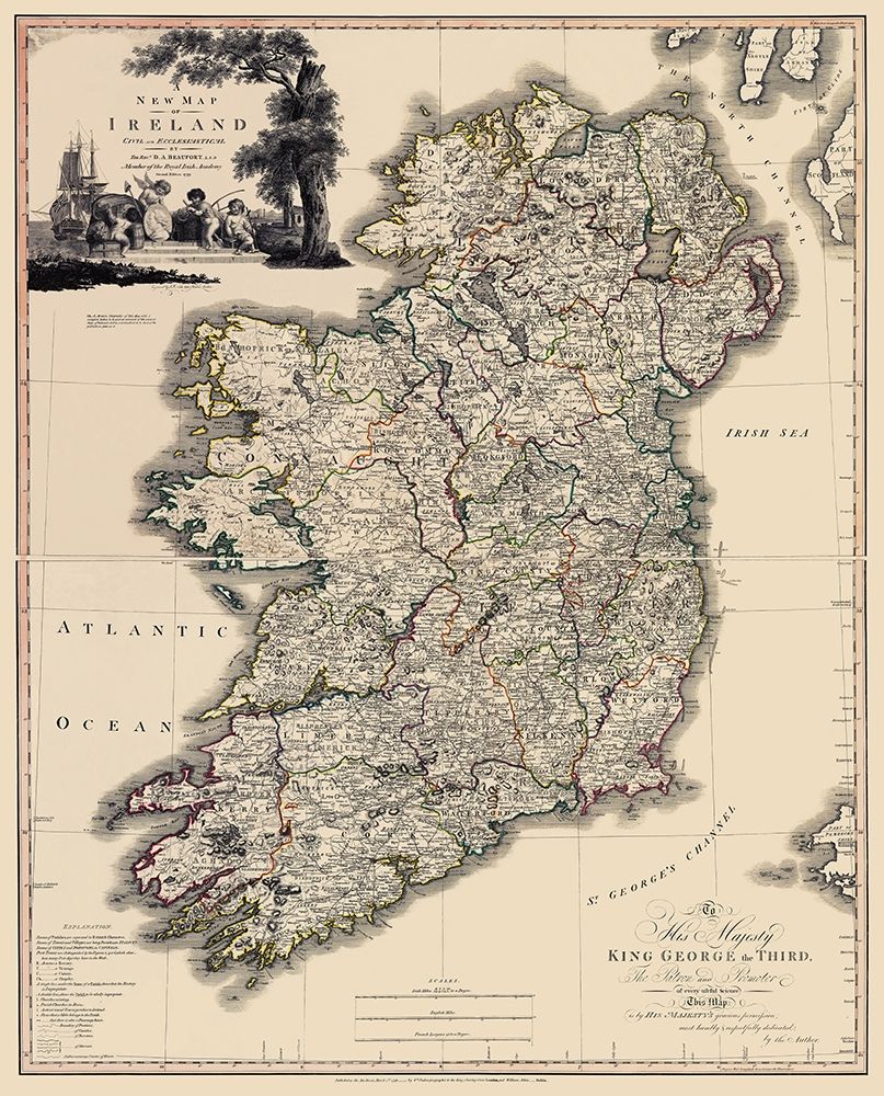 Kildare County Ireland - Beaufort 1882 art print by Beaufort for $57.95 CAD
