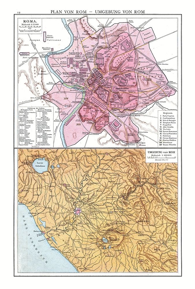 Rome City Plan Italy - Droysen 1886 art print by Droysen for $57.95 CAD