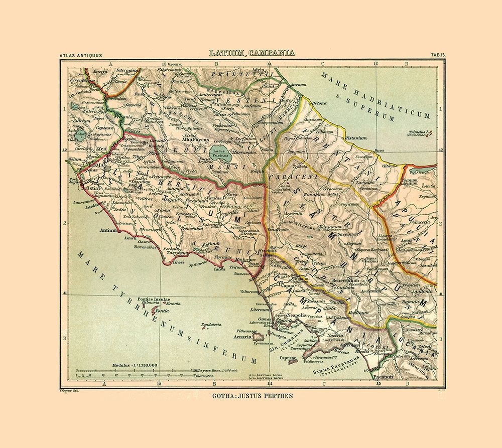 Central Italy - Perthes 1896 art print by Perthes for $57.95 CAD