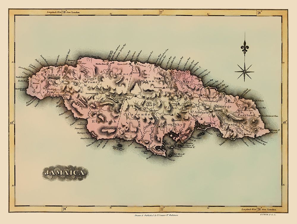 Caribbean Jamaica - Lucas 1823 art print by Lucas for $57.95 CAD