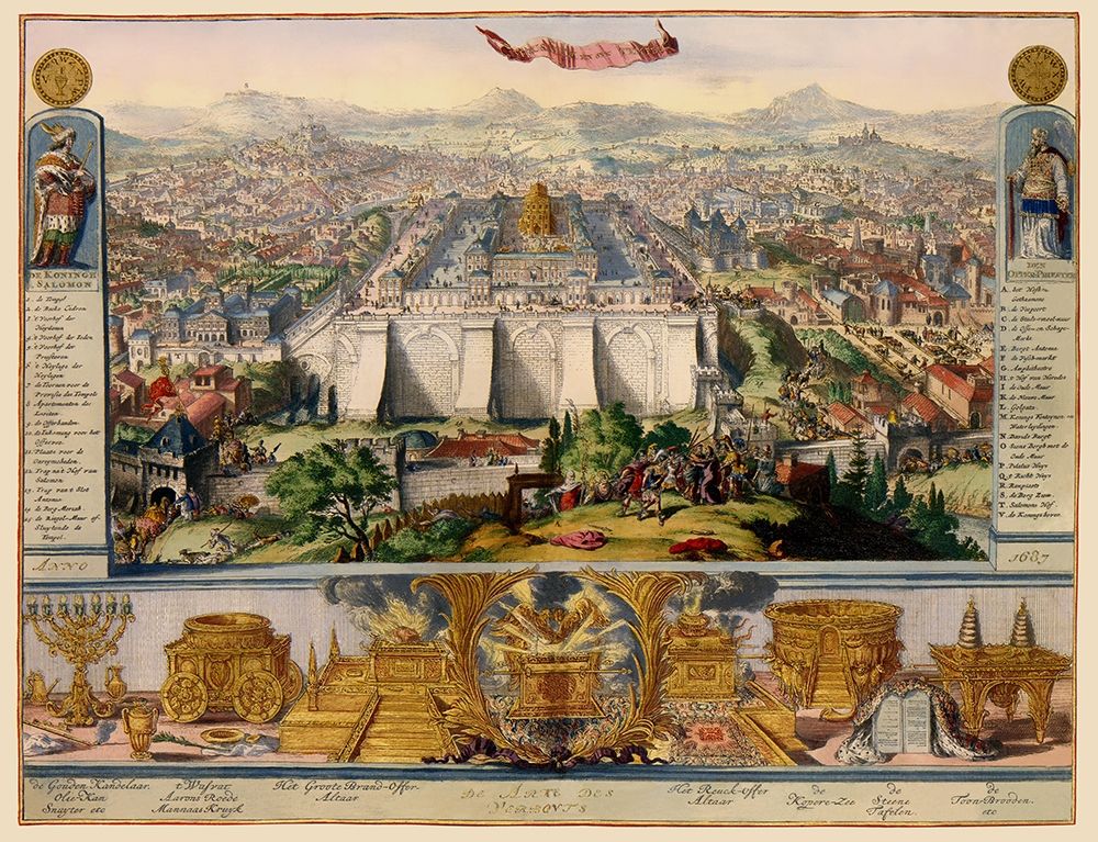 Jerusalem Israel Temple Picture - DHooghe 1687 art print by D Hooghe for $57.95 CAD