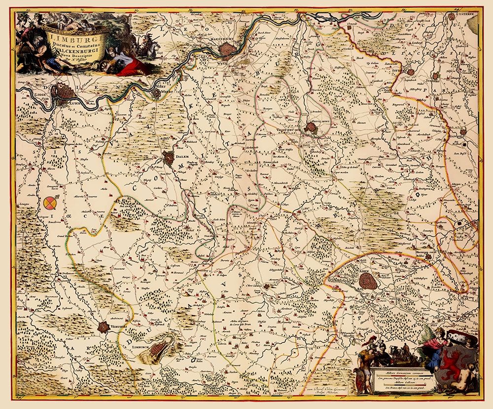 Benelux Limburg Valkenburg Belgium - Visscher 1680 art print by Visscher for $57.95 CAD