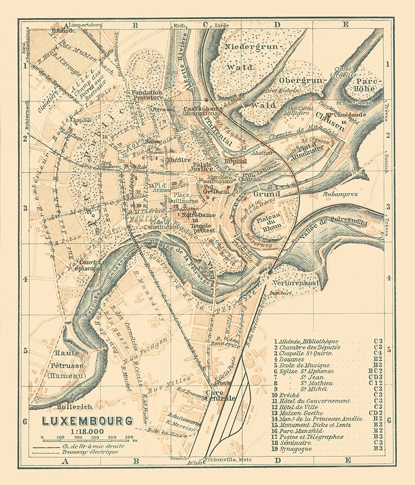 Europe Luxembourg City Luxembourg - Baedeker 1910 art print by Baedeker for $57.95 CAD