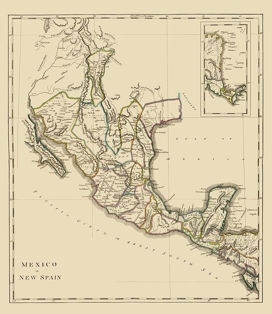 New Spain Mexico - Carey 1814 art print by Carey for $57.95 CAD