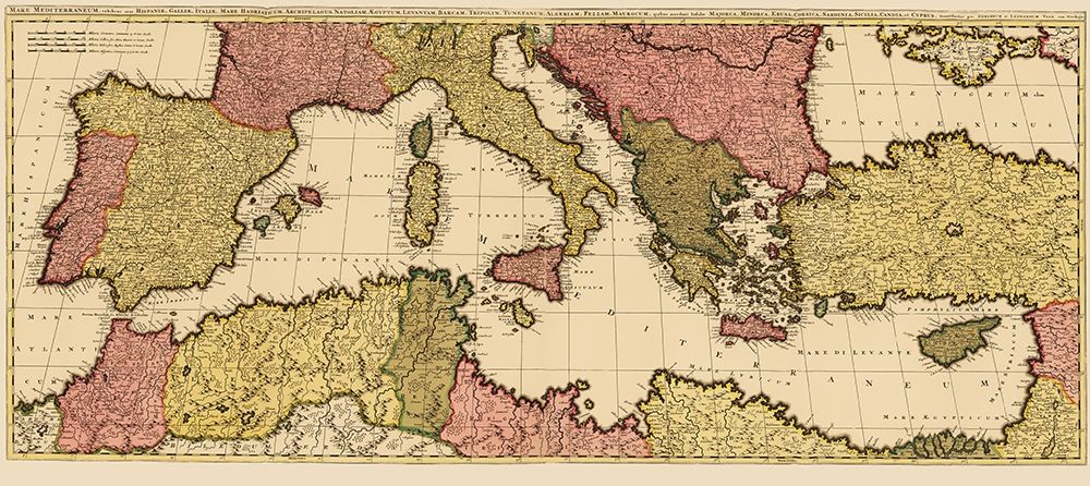 Mediterranean Sea Region - Valck 1695 art print by Valck for $57.95 CAD