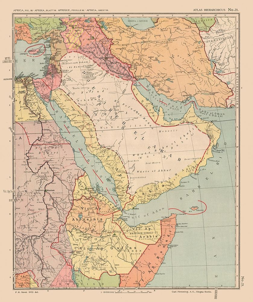 Middle East Africa - Streit 1913 art print by Streit for $57.95 CAD
