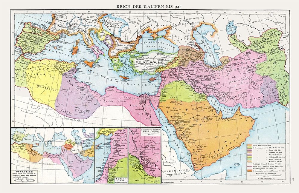 Middle East Caliphate to 945 - Droysen 1886 art print by Droysen for $57.95 CAD