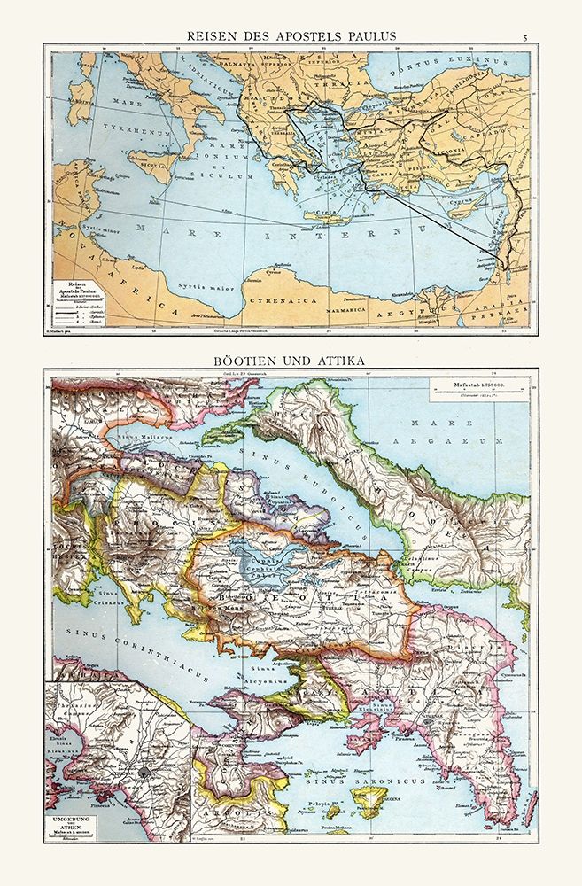 Travels of Paul Boeotia Attica Middle East Greece art print by Droysen for $57.95 CAD