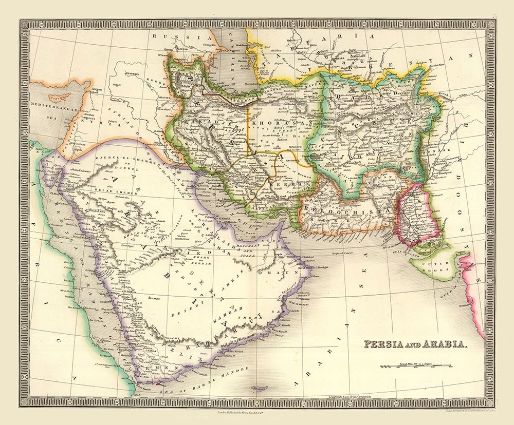 Middle East Persia Arabia - Teesdale 1844 art print by Teesdale for $57.95 CAD