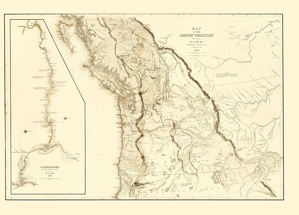 North America Oregon Territory United States art print by Wilkes for $57.95 CAD