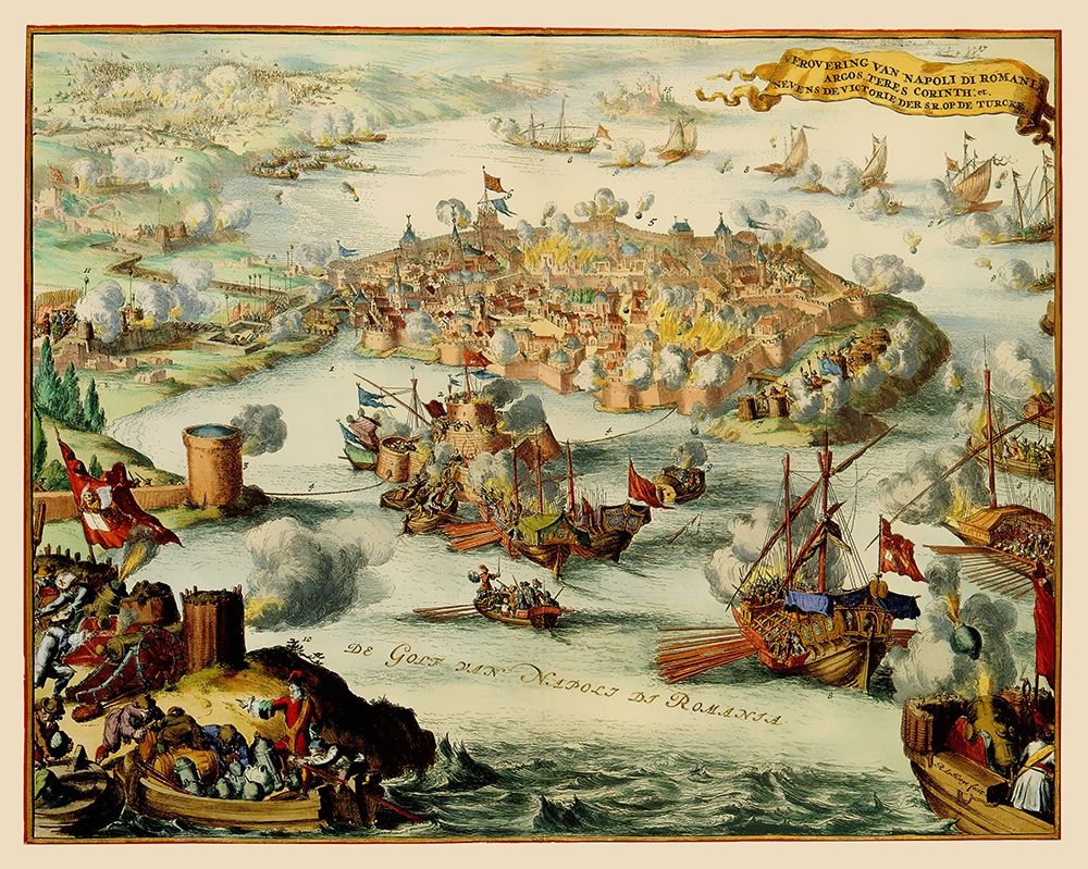 Nafplio Conquest Greece - DeHooghe 1686 art print by De Hooghe for $57.95 CAD