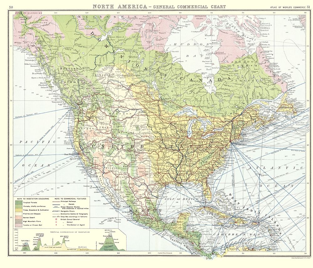 North America General Commercial Chart art print by Newnes for $57.95 CAD