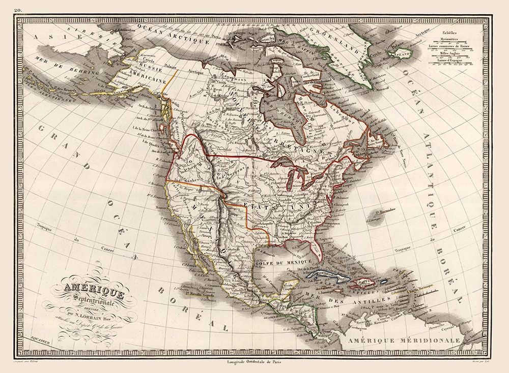 North America United States Mexico Canada art print by Monin for $57.95 CAD