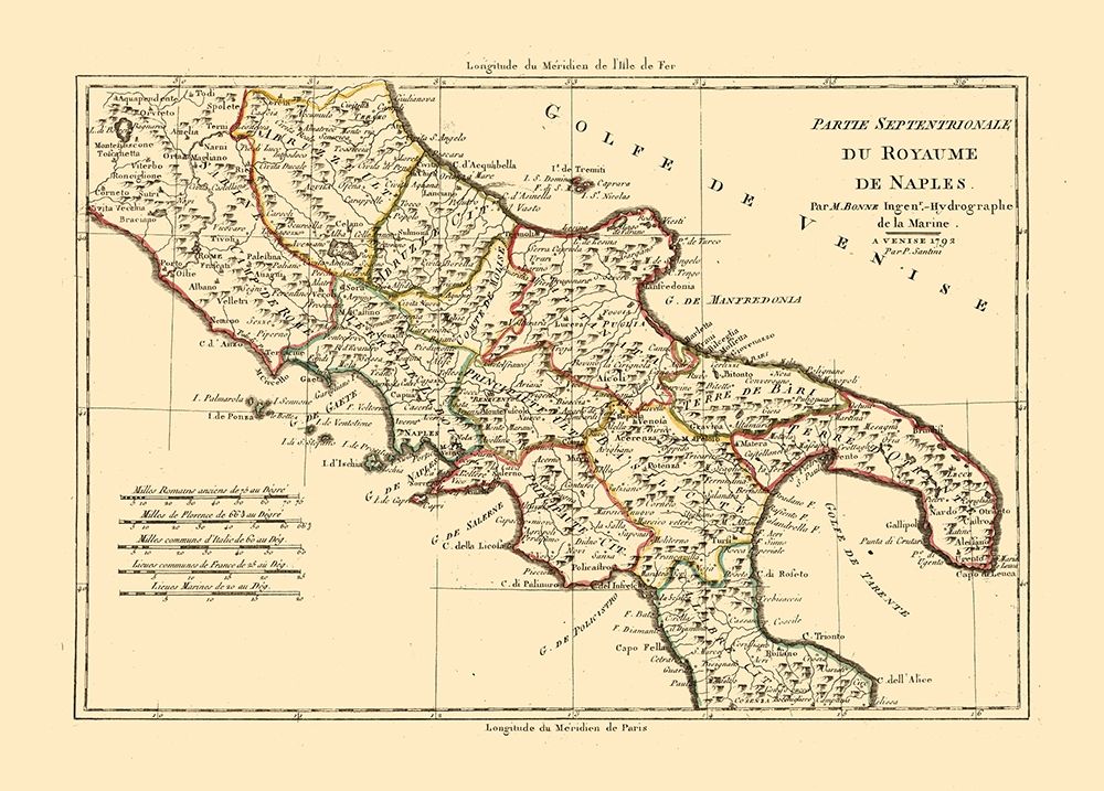 Naples Region Italy - Santini 1794  art print by Santini for $57.95 CAD