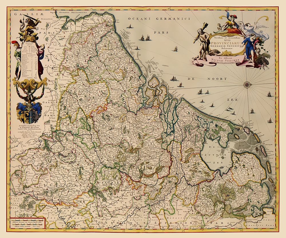 Provinces Netherlands - Visscher 1681 art print by Visscher for $57.95 CAD