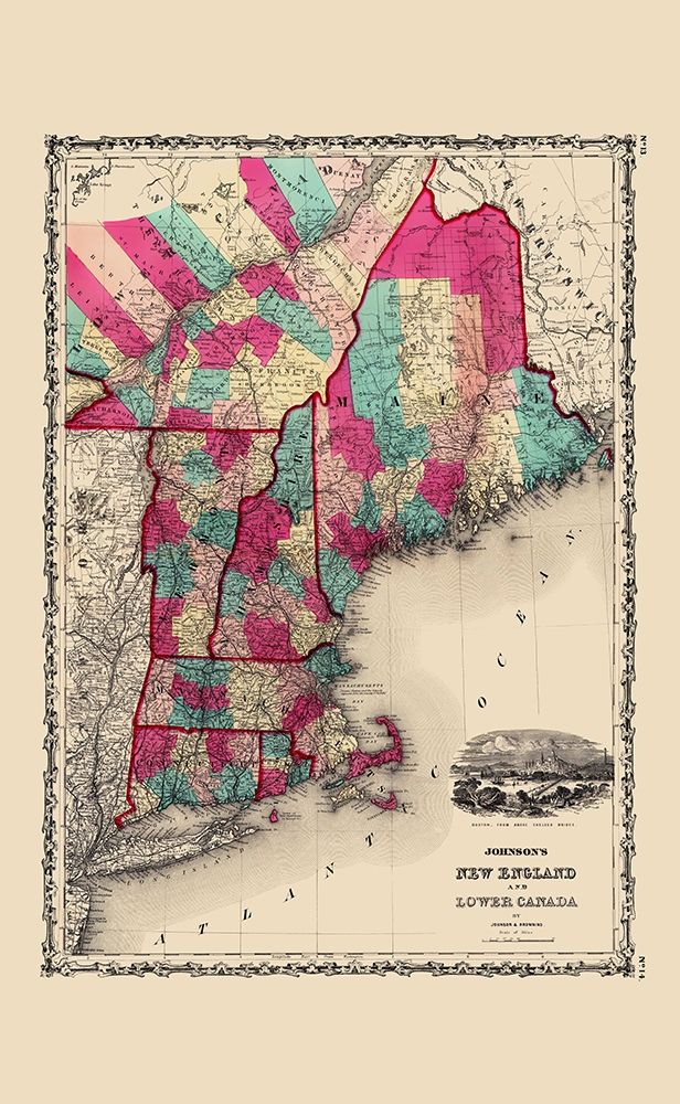 North America New England Canada United States art print by Johnson for $57.95 CAD