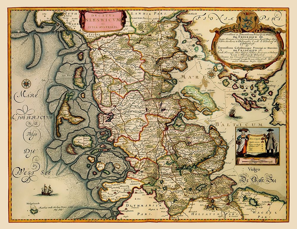 Nordfriesland District Germany - Blaeu 1662 art print by Blaeu for $57.95 CAD