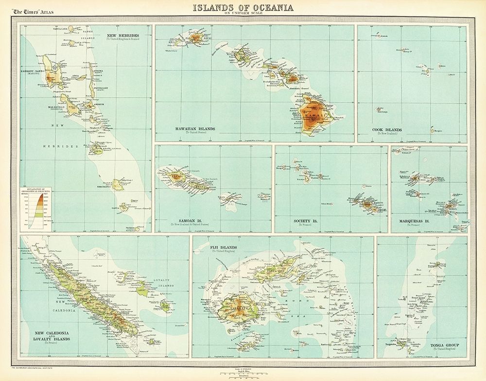 Oceania Islands - Bartholomew 1922 art print by Bartholomew for $57.95 CAD