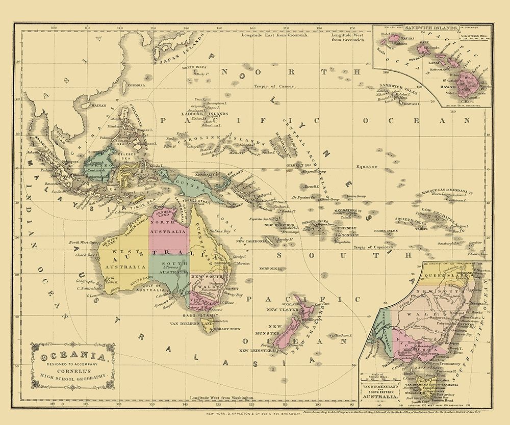 Pacific Oceania - Appleton 1856 art print by Appleton for $57.95 CAD