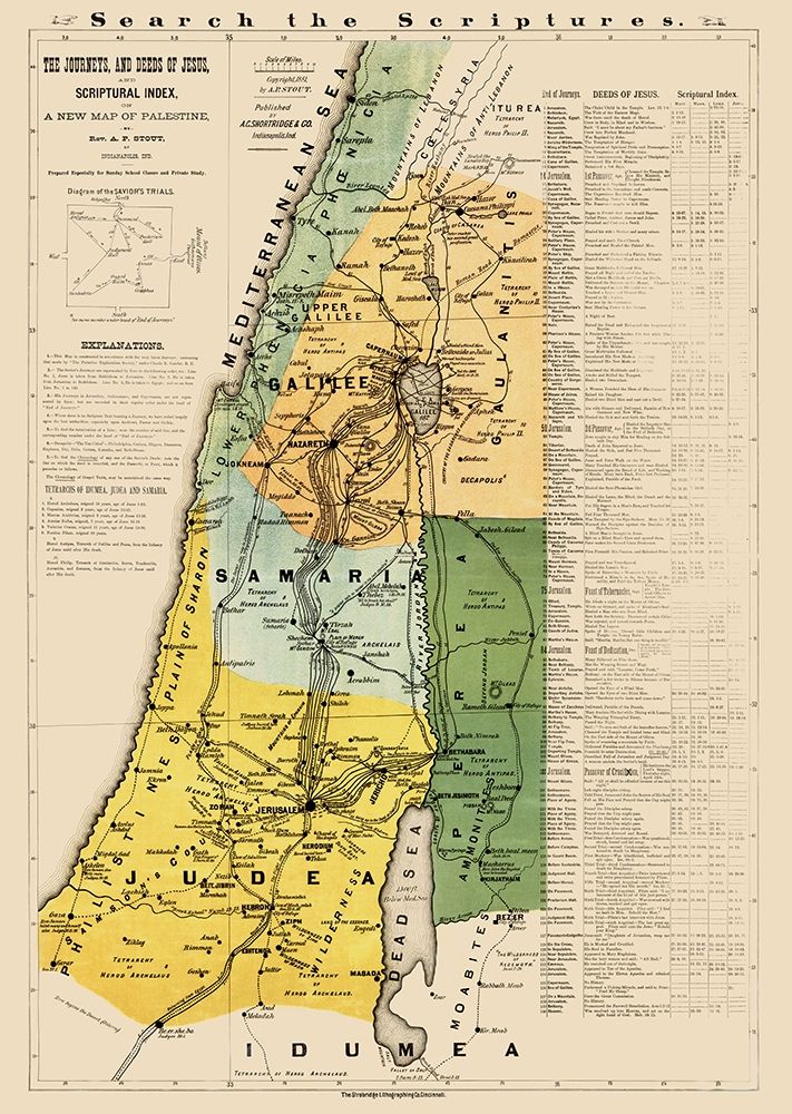 Palestine Israel - Strobridge 1881 art print by Strobridge for $57.95 CAD