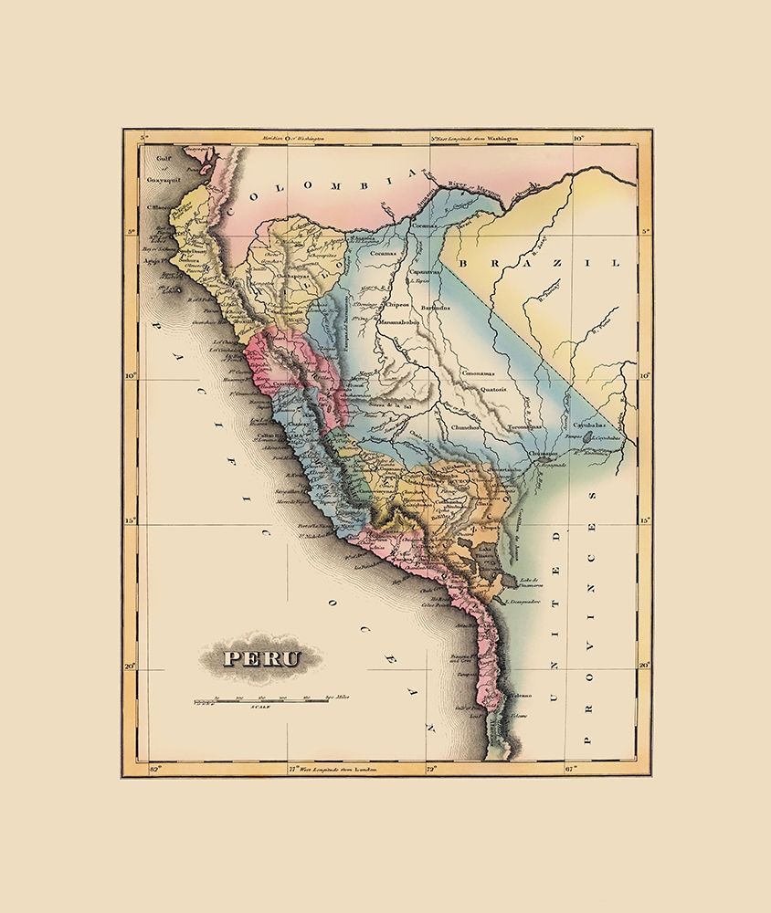 South America Peru - Lucas 1823 art print by Lucas for $57.95 CAD
